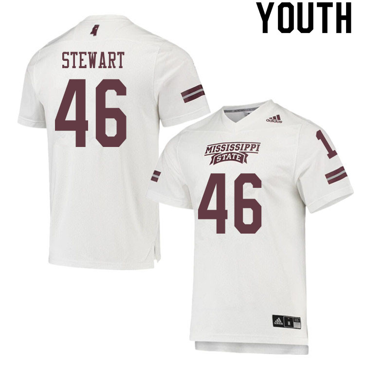 Youth #46 Jamari Stewart Mississippi State Bulldogs College Football Jerseys Sale-White - Click Image to Close